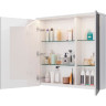 Шкаф зеркальный LEMARK ZENON 80х80 см 2-х дверный, с козырьком-подсветкой, с розеткой, белый глянец LM80ZS-Z